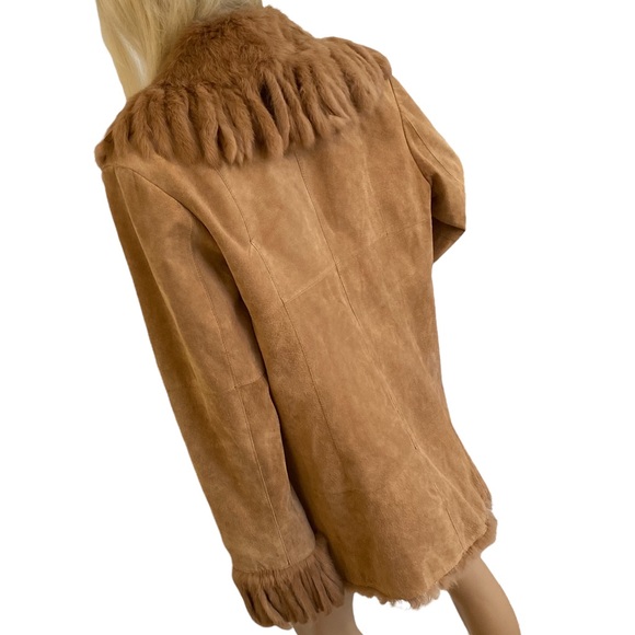 ASHLEY STEWART  | CAMEL FUR LEATHER COAT - Picture 6 of 16